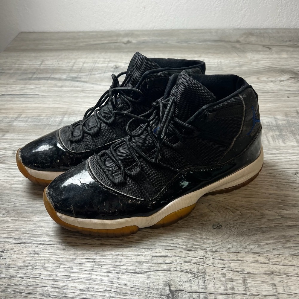 Jordan 11 Retro Space Jam Mens 11 Black Blue 2000 OG Vintage Sneakers 136046-041